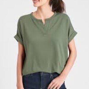 Banana Republic Factory Baby Terry Split Neck Tee - Size Small -